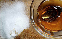 Sugar and honey add sweetness